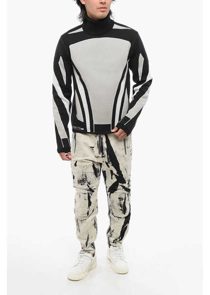 Pulovere Balmain Two-Tone Turtleneck Sweater Black Barbati (BM 18688009) 4