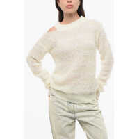 Pulovere Wool Blend Crew-Neck Sweater With Cut-Out Detail And Golden Femei