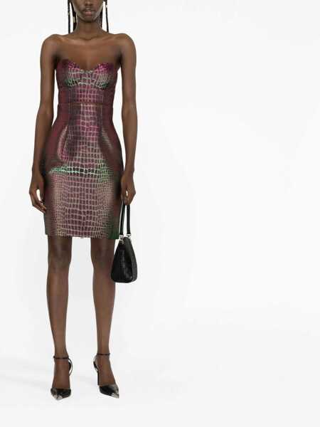 Bluze Balmain Cropped Strapless Top With Iridescent Animal Print Multicolor Femei (BM 18688045) 2