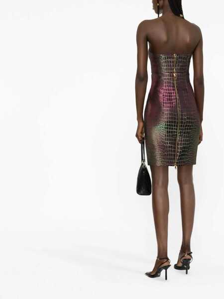 Bluze Balmain Cropped Strapless Top With Iridescent Animal Print Multicolor Femei (BM 18688045) 4