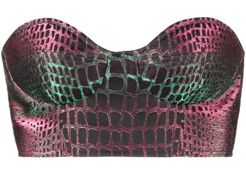 Bluze Balmain Cropped Strapless Top With Iridescent Animal Print Multicolor Femei (BM 18688045) 1