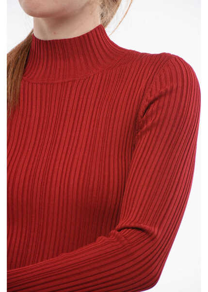 Rochii lungi Elisabetta Franchi Ribbed Maxidress With Cut-Outs Red Femei (BM 18688057) 3