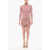 Elisabetta Franchi Lurex Knitted Dress With Turtleneck Pink