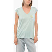 Tricouri Monochrome T-Shirt With V Neck Femei