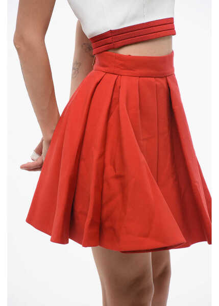 Fuste scurte Balmain Wool Flared Skirt Red Femei (BM 18688168) 3