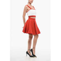 Fuste scurte Dama - Fuste scurte Balmain Wool Flared Skirt Red Femei (BM 18688168) - B-mall.ro