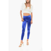 Colanti Dama - Colanti Elisabetta Franchi Lycra Leggings With Jewel Detail Blue Femei (BM 18688177) - B-mall.ro