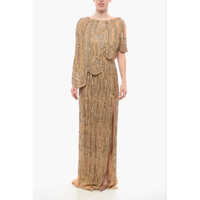 Rochii lungi Sequined Maxidress With Cape Design Femei