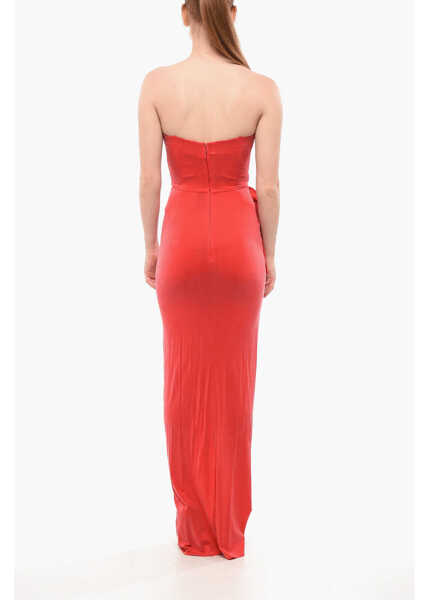 Rochii lungi Elisabetta Franchi Red Carpet Strapless Draped Dress Red Femei (BM 18688213) 2