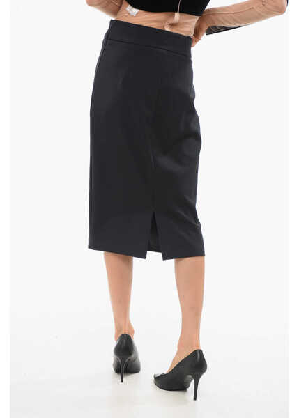 Fuste lungi Elisabetta Franchi Back Split Lined Pencil Skirt Black Femei (BM 18688222) 2