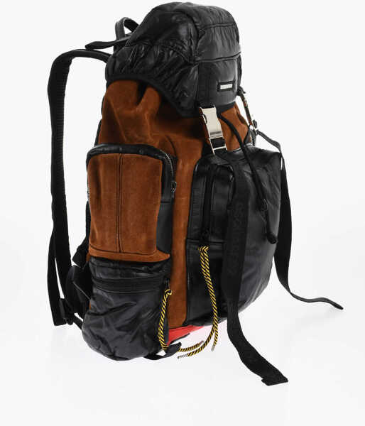 Rucsacuri DSQUARED2 Fabric And Suede Hiraku Multi-Pocket Backpack Brown Barbati (BM 18688231) 2