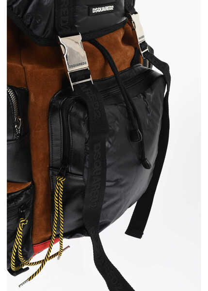 Rucsacuri DSQUARED2 Fabric And Suede Hiraku Multi-Pocket Backpack Brown Barbati (BM 18688231) 4