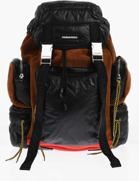 Rucsacuri DSQUARED2 Fabric And Suede Hiraku Multi-Pocket Backpack Brown Barbati (BM 18688231) 1