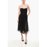 Rochii lungi Elisabetta Franchi Sleeveless Tulle Midi Dress