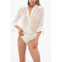 Bluze Elisabetta Franchi Wrap Blouse With Bodysuit Design