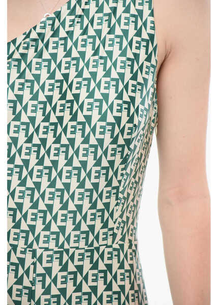 Salopete Elisabetta Franchi One-Shoulder Jumpsuit With Monogram Motif Green Femei (BM 18688339) 3