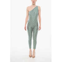 Salopete Elisabetta Franchi One-Shoulder Jumpsuit With Monogram Motif
