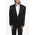 Balmain Satin Center Vent Peak Lapel 1-Button Blazer Black
