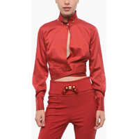 Bluze Cropped Cut Out Blouse With Self-Tie Detail Femei