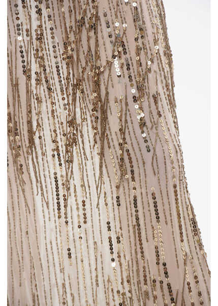 Rochii lungi Elisabetta Franchi Sequined Straight Fit Maxidress Silver Femei (BM 18688360) 3