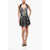 Balmain Animal Patterned Halterneck Mini Dress Black & White