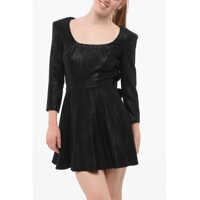 Imbracaminte Dama pagina 407 - Rochii scurte Elisabetta Franchi Lurex Bare Back Dress With Padded Shoulders Black Femei (BM 18688372) - B-mall.ro