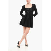 Rochii scurte Lurex Bare Back Dress With Padded Shoulders Femei