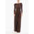 Elisabetta Franchi Flared Maxidress With Chain Detail Brown