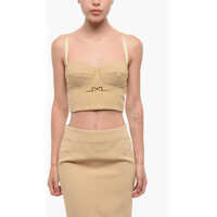 Bluze Back Zipped Bustier Top Femei
