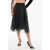 Elisabetta Franchi Organza Midi Skirt With Side Buttoning Black