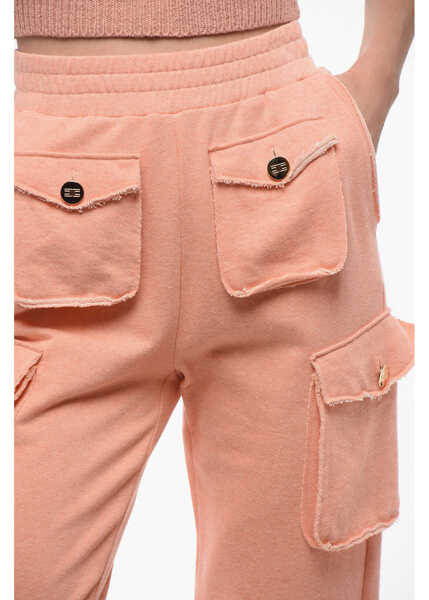 Pantaloni casual Elisabetta Franchi Brushed Cotton Multipocket Pants Orange Femei (BM 18688405) 3