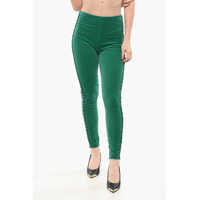 Pantaloni office Elisabetta Franchi Velvet Pants With Stud Detail