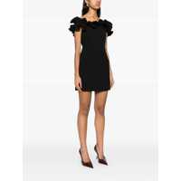 Rochii ROTATE Birger Christensen Dama - Rochii ROTATE Birger Christensen Black Dress With Ruffle Decorations And Ruffle Details In Tech Fabric Woman Black Femei (BM 18688734) - B-mall.ro