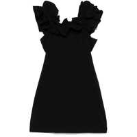 Rochii Black Dress With Ruffle Decorations And Ruffle Details In Tech Fabric Woman Femei