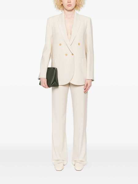 Geci forteforte ForteForte Wool Viscose Twill Regular Jacket Clothing Beige Femei (BM 18688833) 2