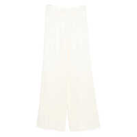 Pantaloni casual Forte_Forte Shiny Anvers Satin High Waist Embroidered Pants Clothing Femei