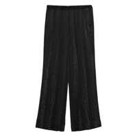 Pantaloni casual Forte_Forte Silver Pinstripe Satin Regular Waist Pants Clothing Femei