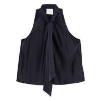 Topuri Forte_Forte Heavy Stretch Silk Satin Bow-Tie Top Clothing Femei