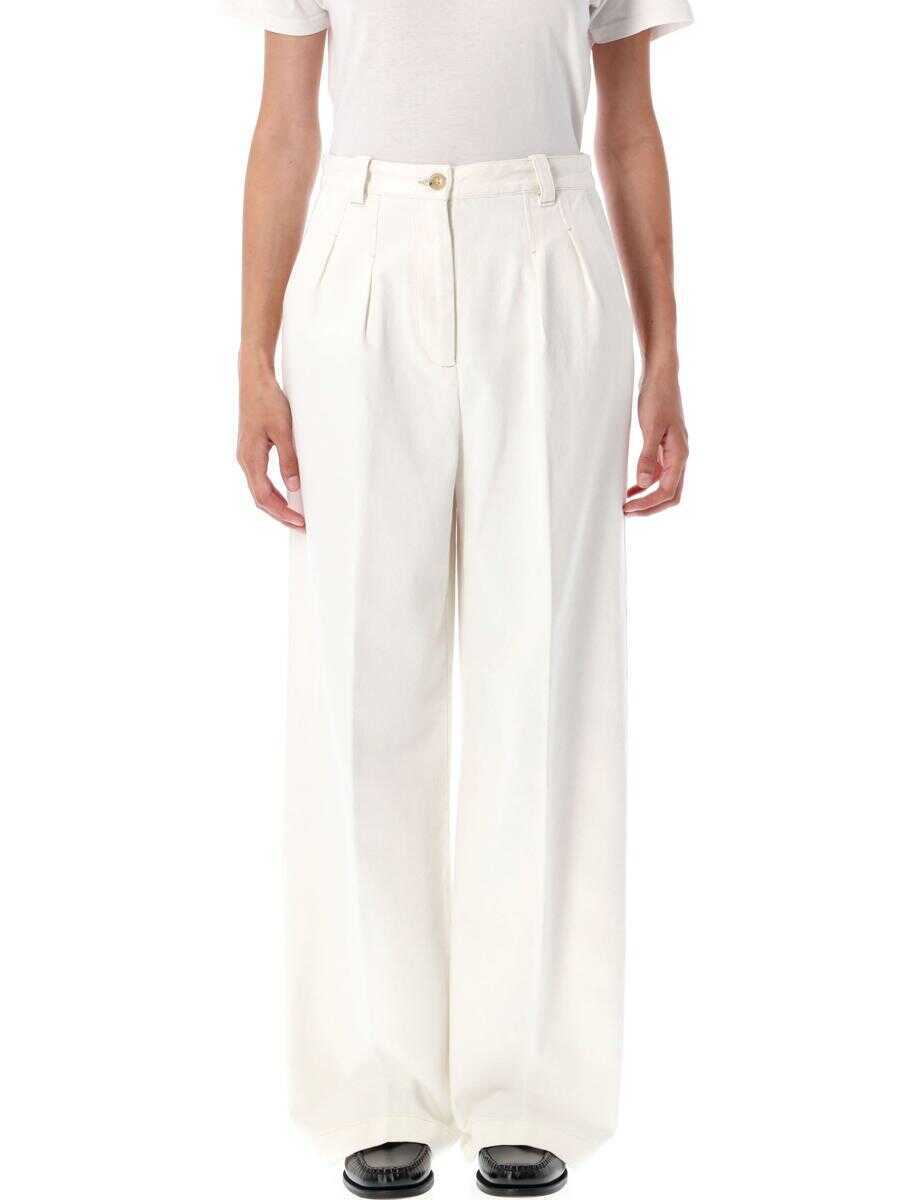Blugi A.P.C. A.P.C. Tressie Denim Chino Trousers WHITE Femei (BM 18689574) 1