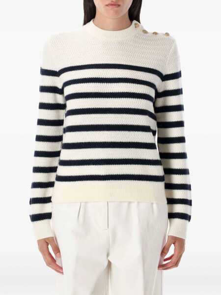Pulovere A.P.C. A.P.C. Pull Lea ECRU DARK NAVY STRIPE Femei (BM 18689583) 1