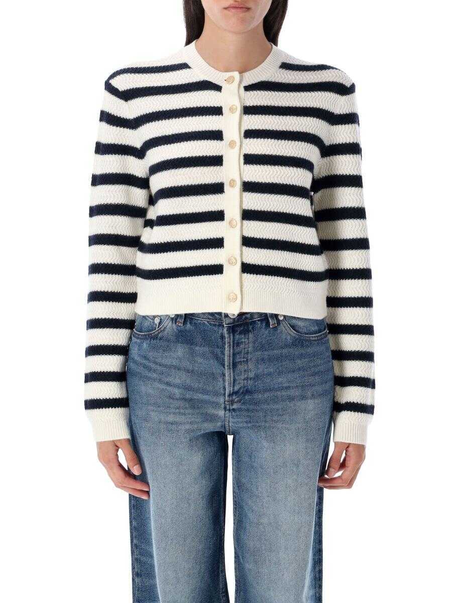 Cardigane A.P.C. A.P.C. Manon Cardigan ECRU DARK NAVY STRIPE Femei (BM 18689622) 1
