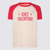 Tricouri Valentino Garavani White And Red Cotton T-Shirt Barbati