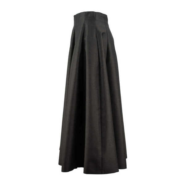 Fuste Alberta Ferretti Alberta Ferretti Grey Wool And Silk Midi Skirt GRAY Femei (BM 18690396) 3