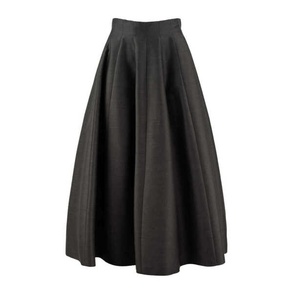 Fuste Alberta Ferretti Alberta Ferretti Grey Wool And Silk Midi Skirt GRAY Femei (BM 18690396) 1