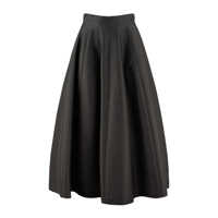 Fuste Alberta Ferretti Grey Wool And Silk Midi Skirt Femei
