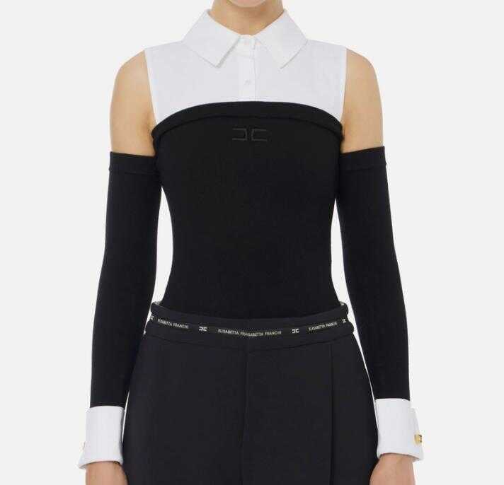 Topuri Elisabetta Franchi Elisabetta Franchi Top Black Femei (BM 18690975) 2