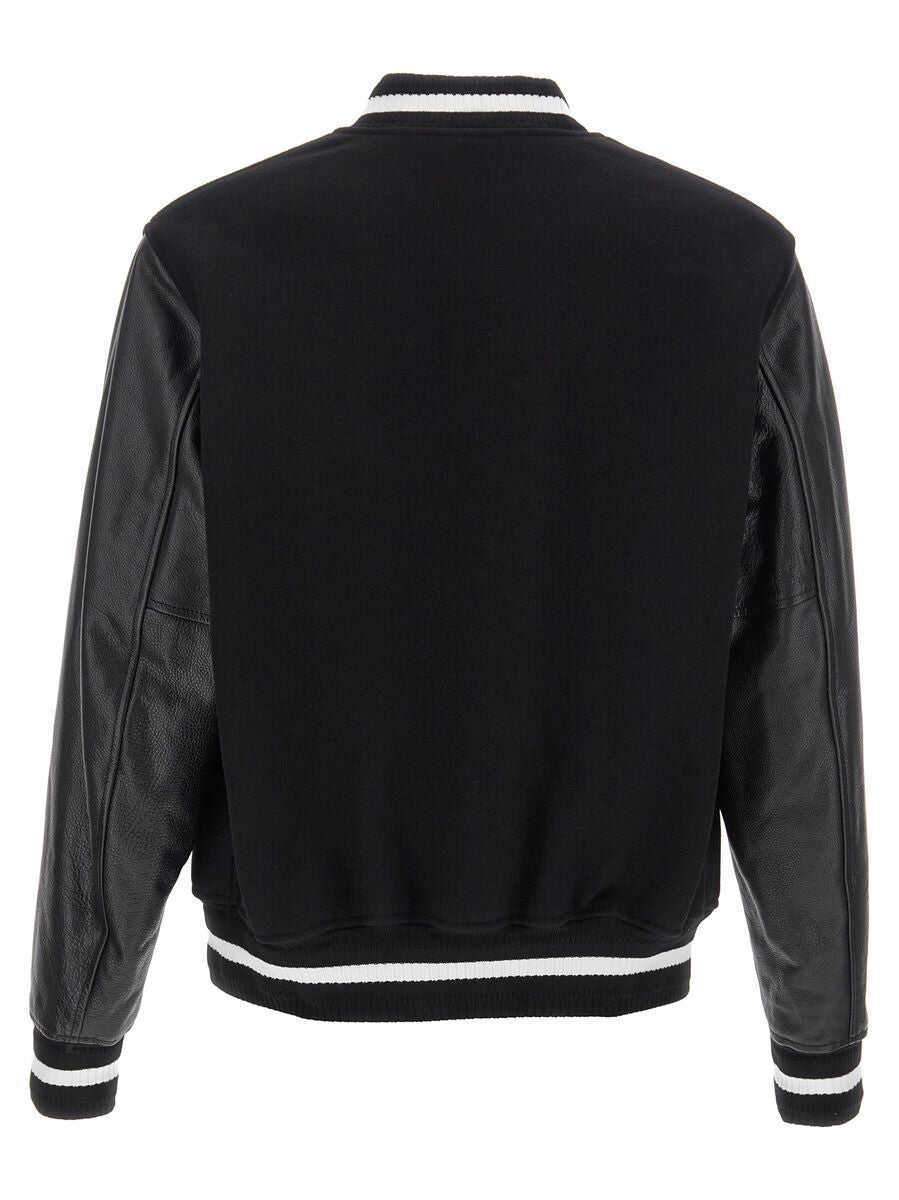 Bomber jacket Givenchy Givenchy Black Wool Leather Jacket Black Barbati (BM 18691020) 2