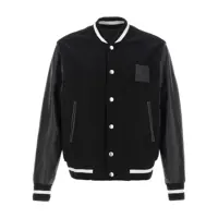Bomber jacket Givenchy Black Wool Leather Jacket Barbati