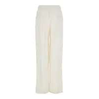 Pantaloni casual White Pants With Wide Leg And Elastic Rear Waist In Tech Fabric Woman Femei