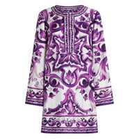 Rochii Dolce & Gabbana Printed Silk Mini Dress Femei